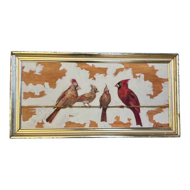 Contemporary Original Stephen Heigh Painting “Cardinal Family” For Sale