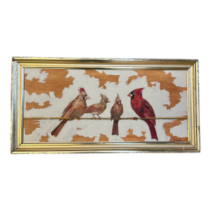 Contemporary Original Stephen Heigh Painting “Cardinal Family”