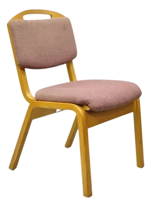 Vintage Sauder Designare Mid Century Modern Pink Bentwood Stacking Side Chair