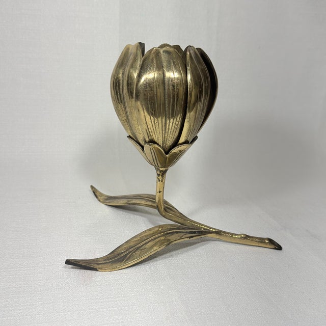 Mid-Century Modern 1960s Mid-Century Modern Brass “Party Flower” Ashtray / Catchall For Sale - Image 3 of 13