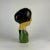 Paper Mid 19th Century French Marotte/Milliner Mannequin Bust in Green Dress & Black Hair For Sale - Image 7 of 11
