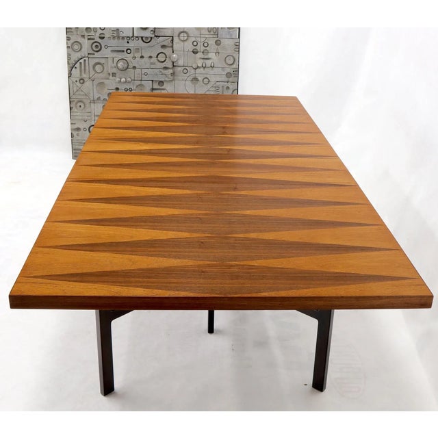 Milo Baughman for Directional Dimond Teak & Walnut Dining Table Gate Legs Base For Sale - Image 10 of 13