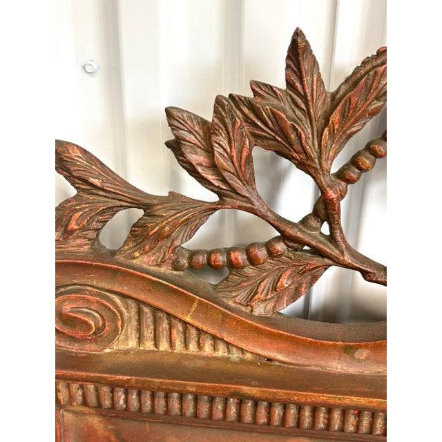 Late 20th Century French Louis XVI Floral Urn Wall Guilded Mirror For Sale - Image 5 of 7