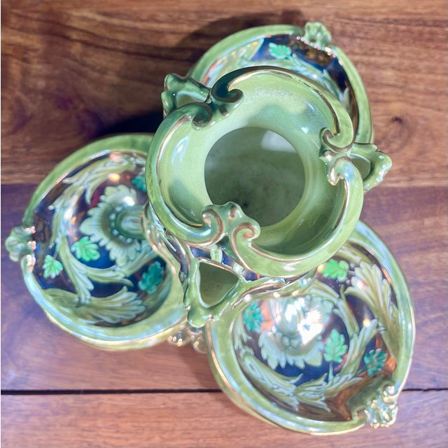 Antique Cantagalli Lustre Majolica Centerpiece For Sale - Image 9 of 11