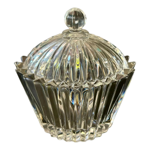 Vintage Mikasa Diamond Fire Crystal Box With Lid