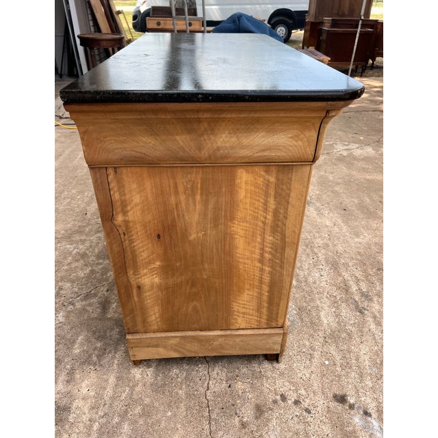 French 19th Century Louis Philippe Marble Top Bleached Commode For Sale - Image 6 of 12