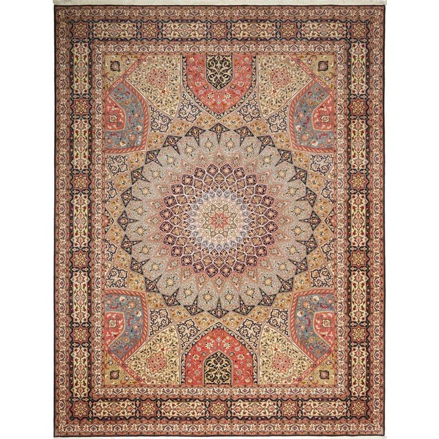 Hand-knotted Tabriz Oriental rug | Knot density: approx. 700.000/m² | Material: 100% virgin wool | Size: 303 x 396 cm...