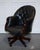Vintage Chesterfield Dark Aged Grey Leather Directors Swifel Captains Chair For Sale - Image 3 of 16