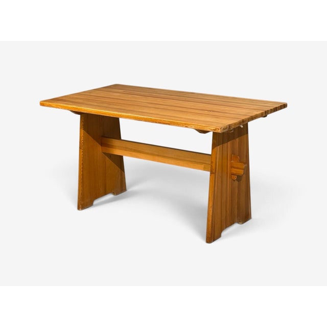Brown Göran Malmvall, Dining Table and Six Chairs, Pine, Sweden, 1970s For Sale - Image 8 of 13