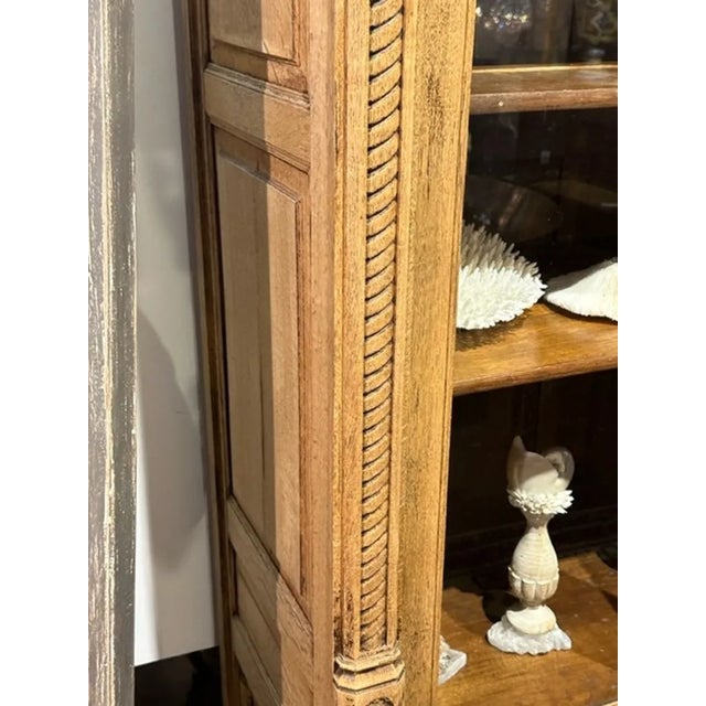 Large 19th Century French Bleached Oak Display Cabinet For Sale - Image 4 of 7