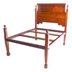 Vintage Portugese Double Bed in Rosewood, 1890