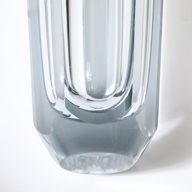 Mid-Century Modernist Strombergshyttan Swedish Faceted Crystal Vase For Sale - Image 12 of 13