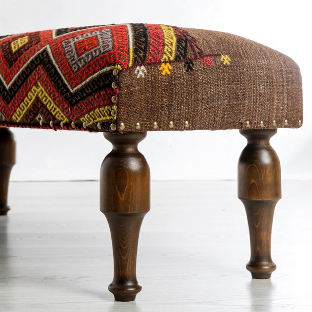 2000 - 2009 Nomadic Kilim Upholstered Coffee Table For Sale - Image 5 of 8
