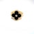 Modern Van Cleef & Arpels 18k Yellow Gold Onyx Clover Motif and Diamond Ring, Size 4.5 For Sale - Image 3 of 8