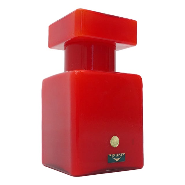 Red Glass Bottle by Luciano Vistosi for Vistosi, 1960s For Sale