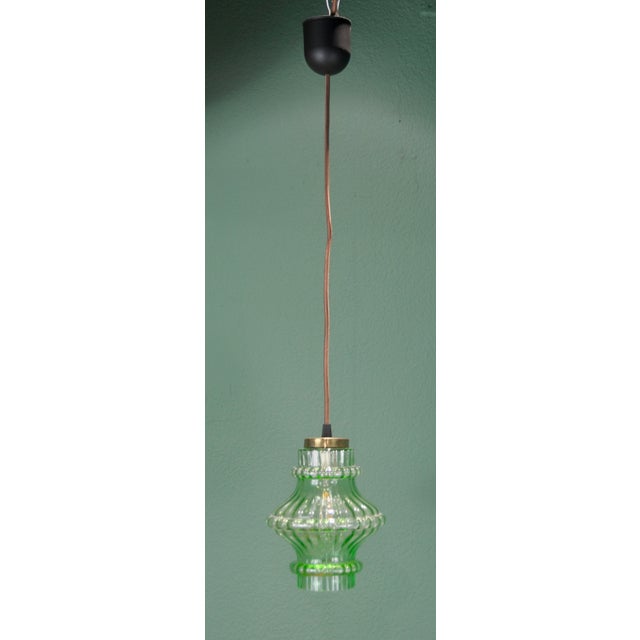 1960s Green Glass Lamp, 1960s For Sale - Image 5 of 9