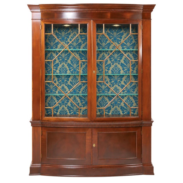 Early 20th Century Mahogany Wood Demilune Shape Historical Charleston Cabinet For Sale - Image 16 of 16