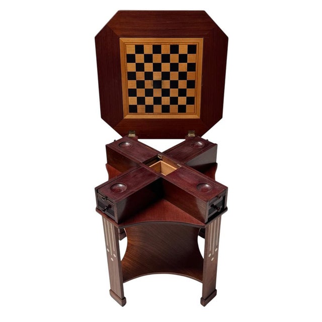 Wood Antique Game Table, 1900s For Sale - Image 7 of 17