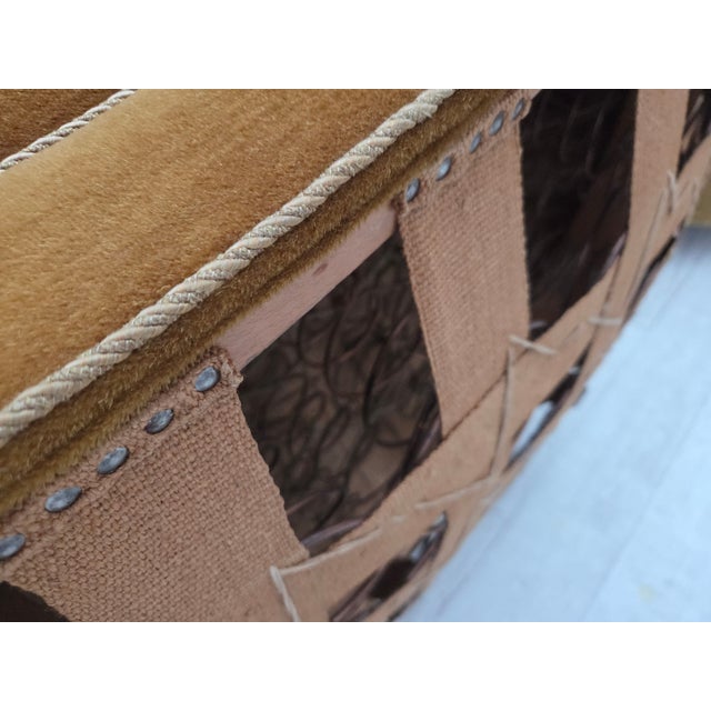 Danish 2-Seater Banan Sofa in Olive Green Furniture Velour, 1960s For Sale - Image 17 of 18