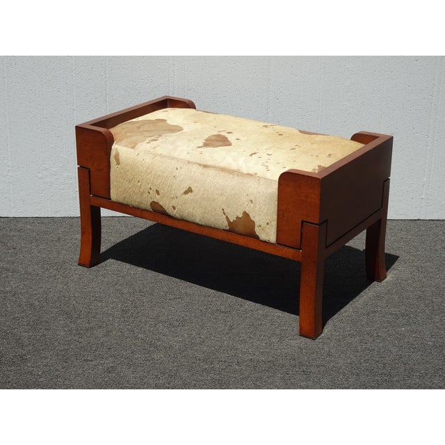 Share Vintage Bill Sofield Baker Furniture Brown Cowhide Bench For Sale In Los Angeles - Image 6 of 16