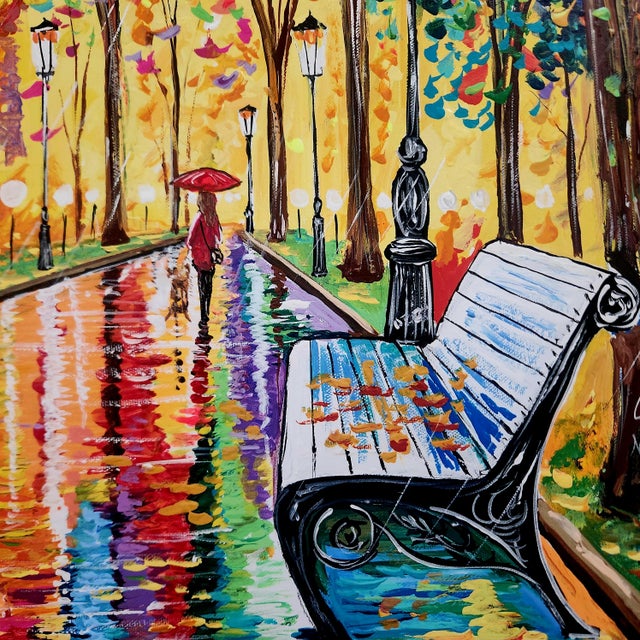 Impressionist Impressionist Original Oil on Canvas Painting #3 For Sale - Image 3 of 9