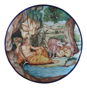 1971 Signed Large Hand Painted Italian Decorative Plate