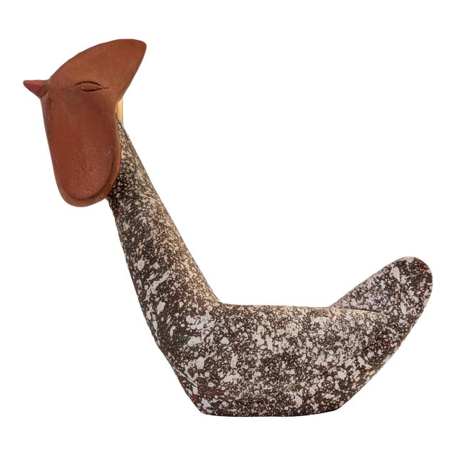 James Lovera Mid-Century Speckled Ceramic Bird Sculpture For Sale
