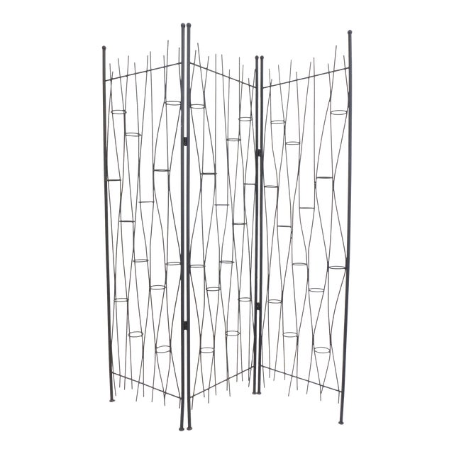 1970s Wrought Iron 3Panel Folding Screen or Room Divider Chairish