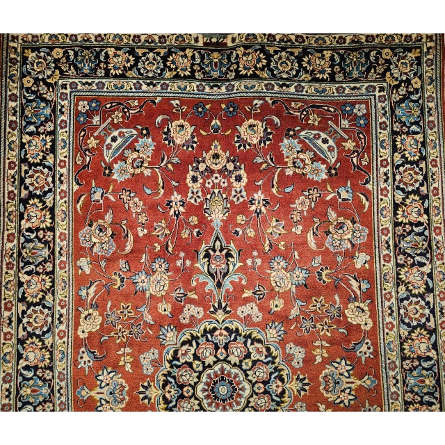 Vintage Turkmen Area Rug, Hand-Knotted Wool, Allover Geometric Pattern, Pistachio Green & Red, 4x8 For Sale - Image 11 of 18