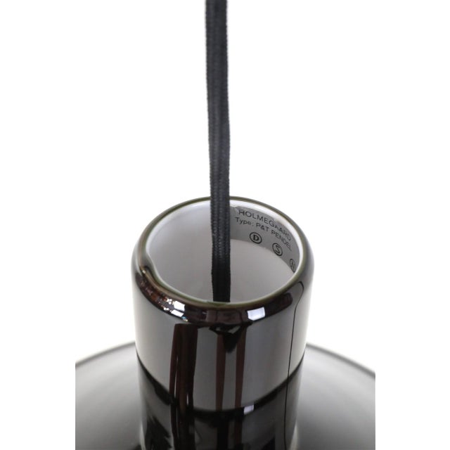 Black P&T Glass Hanging Lamps by Michael Bang for Holmegaard, 1970s, Set of 2 For Sale - Image 8 of 17