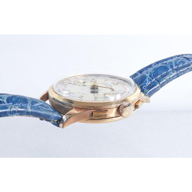 Chronograph Wristwatch in Landeron 48 Movement and 18k Gold Case, Switzerland For Sale - Image 6 of 18