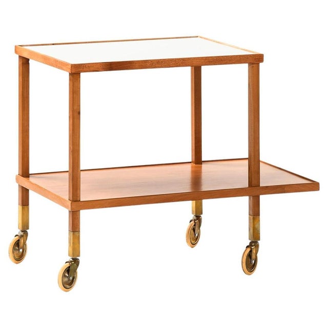 Trolley in Brass and Mahogany from Josef Frank, 1950s For Sale - Image 6 of 6