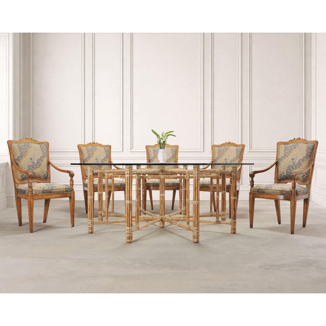 An magnificent set of ten Italian Regency or Country Provincial style dining armchairs designed by Minton-Spidell, Los...