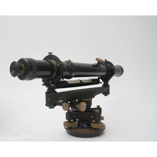 1923 Keuffel & Esser Survey Equipment, Wood Tripod and Carry Case Serial Number 46457 For Sale - Image 4 of 13