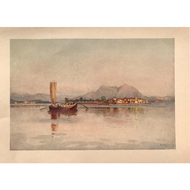 Illustration 1905 Original Italian Print - Italian Travel Colour Plate - Isola Pescatori, Lago Maggiore For Sale - Image 3 of 3