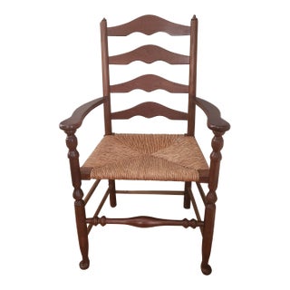 1980s Stickley Ladderback Arm Chair For Sale