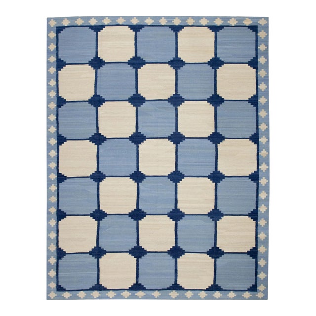 Modern Handmade Turkish Kilim Rug 9'5"x 12'1" For Sale