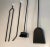 1980s Black and White Lacquered Design Fire Place Tools on Stand, French, Circa 1980 - 5 Pieces For Sale - Image 5 of 13