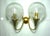 Mid-Century Modern Art Deco Brass and Murano Glass Sconces, 1980s, Set of 2 For Sale - Image 4 of 10