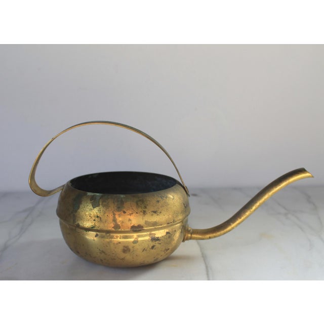 Vintage brass watering can. No makers mark. Patina.