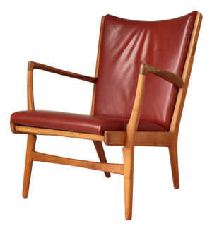 Scandinavian Modern AP-16 Lounge Chair in Oak and Leather attributed to Hans J. Wegner for A.P. Stolen, 1950s