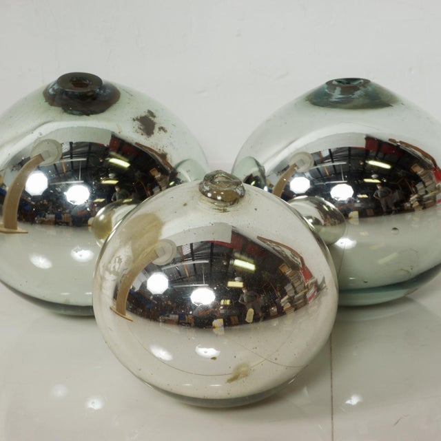 Vintage 1950s Mexico Mercury Glass Globes Gazing Ball Spheres Set of 3 Chairish