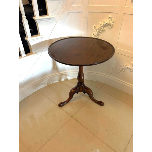Antique English Georgian Mahogany Tripod Lamp Table, 1800s For Sale - Image 9 of 9