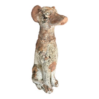 Early 20th Century Terracotta Dog Garden Statue For Sale