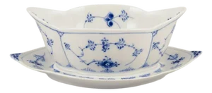 Gravy Boat on Foot Hand-Painted in Blue from Royal Copenhagen, 1970s
