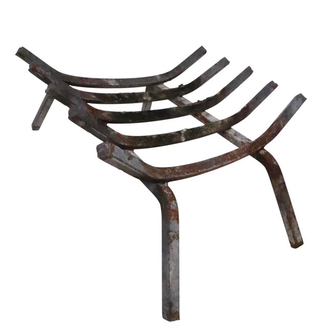 Metal Mid 20th Century Fireplace Grate Log Holder For Sale - Image 7 of 9