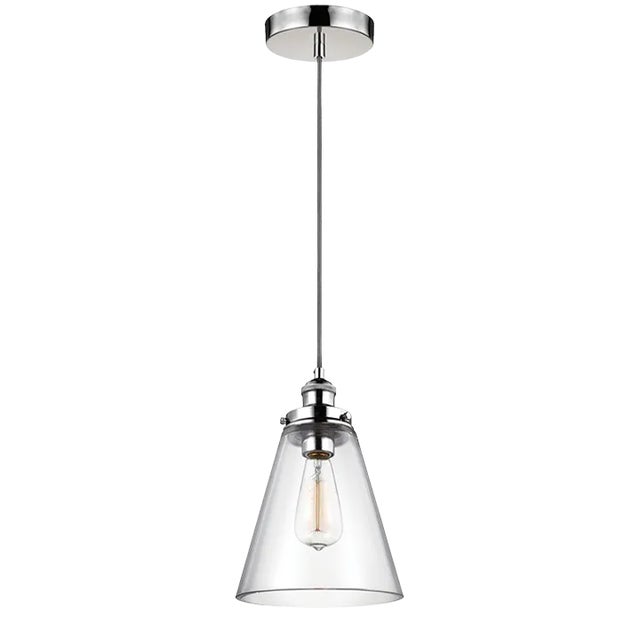 Sean Lavin By Visual Comfort Studio Baskin Cone Pendant in Polished Nickel For Sale