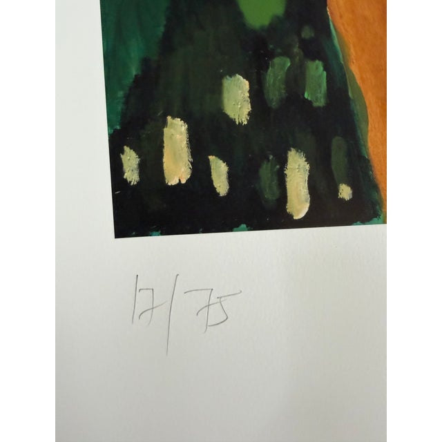 Abstract Gideon Appah, Red Sun (2023), Numbered 17/75 and Hand-Signed by the Artist, Printed in London, Uk For Sale - Image 3 of 13