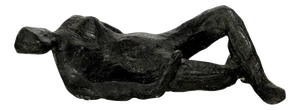 Reclining Woman Sculpture in Chamotte Clay, France, 1970s