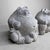 Mid-Century Modern Shōwa Japanese Stone Tanuki, 1960, Set of 2 For Sale - Image 3 of 11